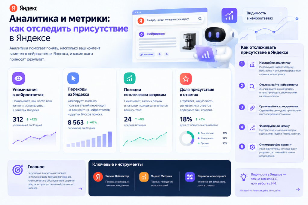 Аналитика и метрики: как отследить присутствие в Яндексе